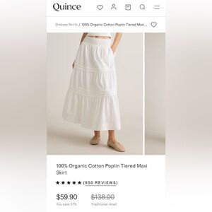Quince White Maxi Skirt